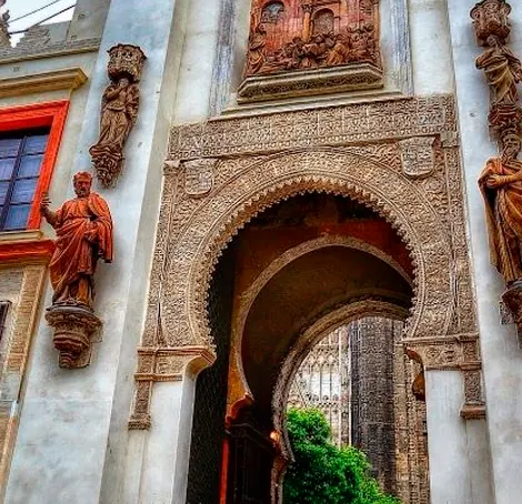 Carved archway of Seville Cathedral
