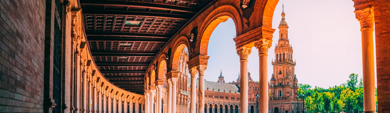Arches of Plaza de España in Seville