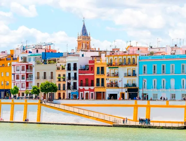 Colorful houses of Triana along the Guadalquivir